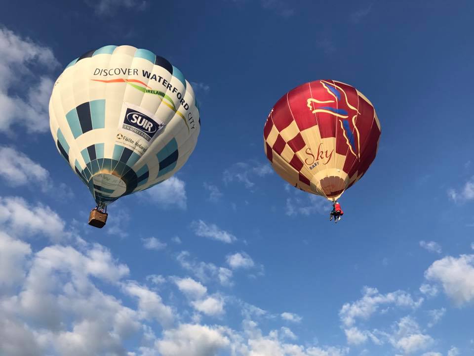 Discover Waterford Hot Air Balloon with Suir logo